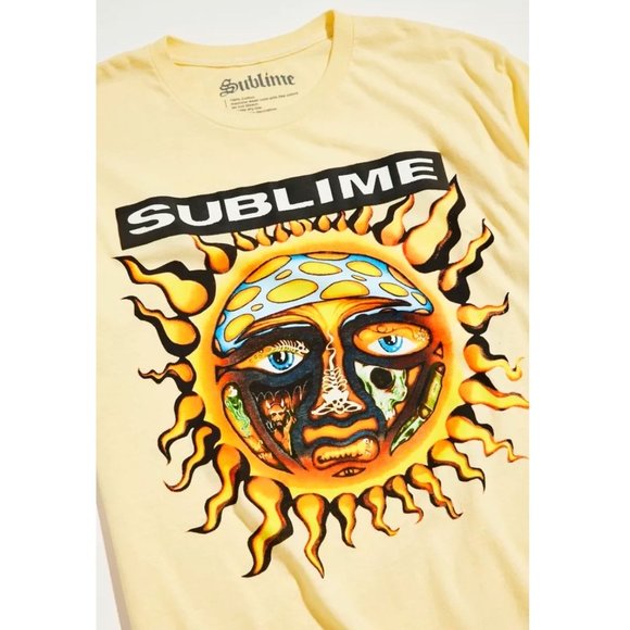 Sublime Sun Puff Print Yellow & Black Band T-Shirt - Picture 2 of 2